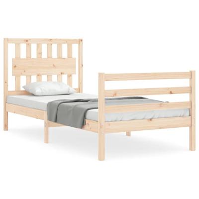 Bedframe met hoofdbord massief hout