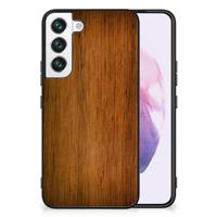 Samsung Galaxy S22 Houten Print Telefoonhoesje Donker Hout - thumbnail