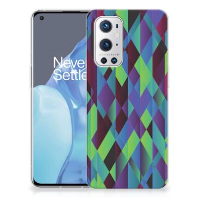 OnePlus 9 Pro | TPU Hoesje | Abstract Green Blue