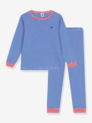 Pyjama van gestreept katoen voor kinderen PETIT BATEAU blauw