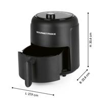 GourmetMaxx Heißluft-Fritteuse 2,3l 1000W schwarz Airfryer 1000 W Zwart - thumbnail
