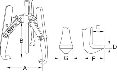 KS Tools 6303806 Hydraulische poelietrekker Aantal haken: 3 KS Tools 6303806 Hydraulische poelietrekker Aantal haken: 3