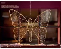 Verlichte decoratie Lumineo Gouden Metaal Vlinder 43 x 58 cm - thumbnail