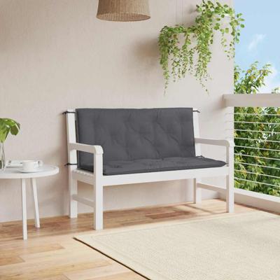 Tuinbankkussen 120x(50+50)x7 cm oxford stof antracietkleurig