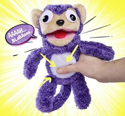 Smoby - Screamerz - Leuke interactieve knuffel - Aap - 28 cm - Geluiden bij schudden of indrukken van de knop