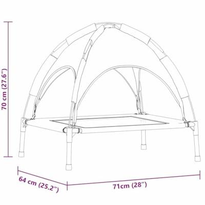 VidaXL Hondenbed marineblauw 71 x 64 x 71 cm staal