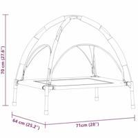 VidaXL Hondenbed zilvergrijs 71 x 64 x 71 cm staal - thumbnail