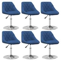 Eetkamerstoelen draaibaar 6 st fluweel blauw - thumbnail
