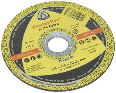 Klingspor A 24 Extra 242138 Doorslijpschijf recht 125 mm 25 stuk(s) Metaal Klingspor A 24 Extra 242138 Doorslijpschijf recht 125 mm 25 stuk(s) Metaal