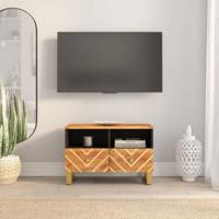 Tv-meubel 70x33,5x46 cm massief mangohout bruin en zwart - thumbnail
