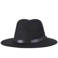 Mannen Fedoras vrouwen jazz hoed zwart wollen Blend GLB outdoor casual hoed (zwart) - thumbnail