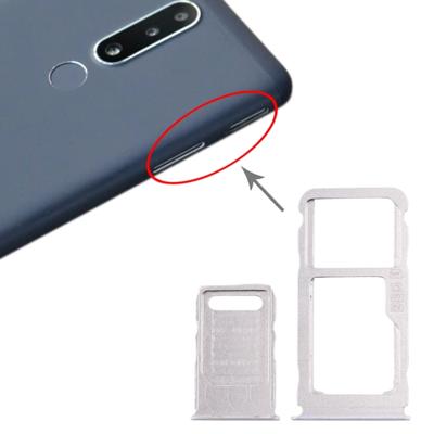 SIM-kaartlade + SIM-kaartlade + Micro SD-kaartlade voor Nokia 3.1 Plus (Wit)