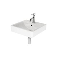 Plieger Wastafelpack Compleet Seattle Met Overloop 45x45 cm, Wastafelkraan, Designsifon en Bevestigingsset Wit - thumbnail