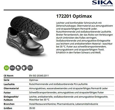 Sika 172201 OptimaX Schoen S2 | Zwart | Maat 38 - 00.089.016.38 Sika 172201 OptimaX Schoen S2 | Zwart | Maat 38 - 00.089.016.38