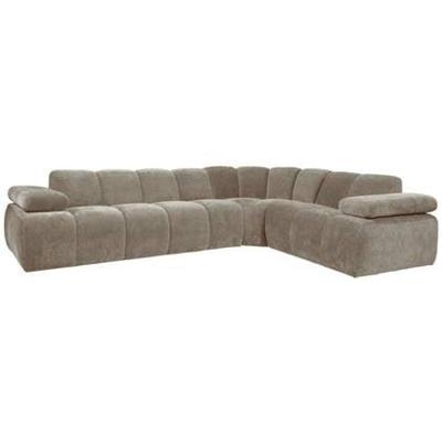 WOOOD Mojo hoekbank rechts - Ribstof - Donker Zand - 74x310x230