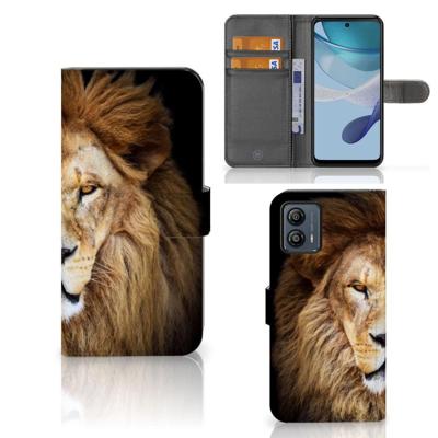 Motorola Moto G53 | Telefoonhoesje | Met pasjeshouder | Leeuw Motorola Moto G53 | Telefoonhoesje | Met pasjeshouder | Leeuw