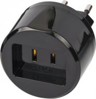 Brennenstuhl Travel Adapter USA => Euro with 2,5A fuse| per 5 - 1508500010 - thumbnail