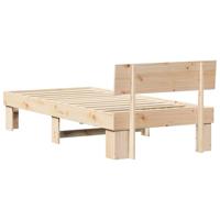 Bedframe met hoofdeinde Bruin 75 x 190 cm Massief grenenhout - thumbnail