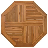 Tafelblad achthoekig 80x80x2,5 cm massief teakhout - thumbnail