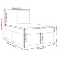 Boxspring met matras stof crèmekleurig 160x200 cm - thumbnail