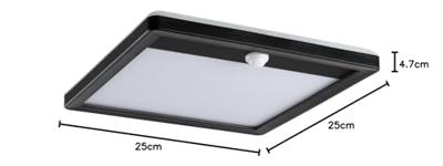 Paulmann 94709 Lamina PIR 2200K eck. schwarz LED-plafondlamp 14 W Zwart Paulmann 94709 Lamina PIR 2200K eck. schwarz LED-plafondlamp 14 W Zwart