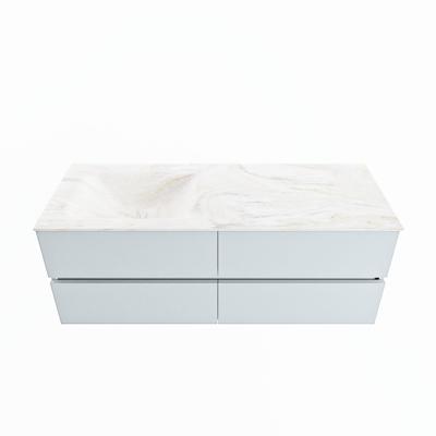 MONDIAZ VICA-DLUX 130cm badmeubel onderkast Clay 4 lades. Inbouw wastafel CLOUD links 1 kraangat, kleur Ostra. MONDIAZ VICA-DLUX 130cm badmeubel onderkast Clay 4 lades. Inbouw wastafel CLOUD links 1 kraangat, kleur Ostra.