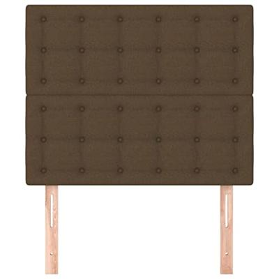 Hoofdborden 2 st 100x5x78/88 cm stof donkerbruin