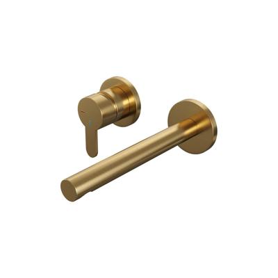 Brauer Gold Edition Inbouw Wastafelmengkraan met Rechte Uitloop en Rozetten Model D2 Goud Geborsteld PVD