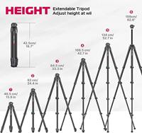 Ulanzi x Coman Zero Y F38 carbon driebeen statief met balhoofd en Falcam F38 quick release - thumbnail