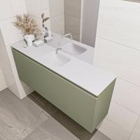 MONDIAZ OLAN 120cm toiletmeubel army. LEX wastafel talc midden geen kraangat - thumbnail