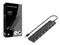Conceptronic HUBBIES08BP HUBBIES08BP USB-hub 7 poorten USB-A USB 2.0 480 MBit/s Zwart - thumbnail