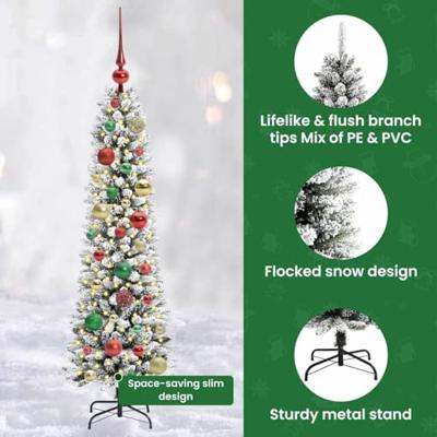 Kunstkerstboom met 150 LED Wit 120 cm PVC en Metaal en Plastic