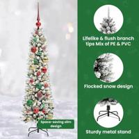 Kunstkerstboom met 150 LED Wit 120 cm PVC en Metaal en Plastic - thumbnail