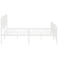 Bedframe met hoofd- en voeteneinde metaal wit 200x200 cm - thumbnail