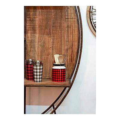 Pot voor Keukengerei DKD Home Decor Roestvrij staal Pijnboom Dolomite 11,5 x 11,5 x 26 cm 1 L