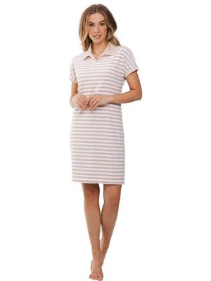 Chique badstof nachthemd zandkleurig