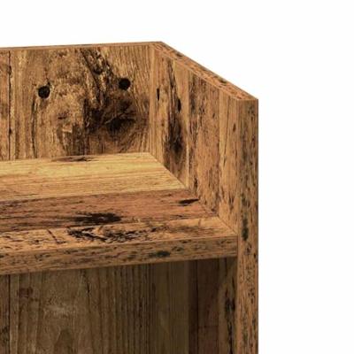 Bijzettafels 2 st met plank 25,5x27x60 cm oud houtkleurig - thumbnail