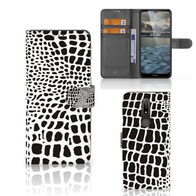 Nokia 2.4 | Telefoonhoesje | Met pasjeshouder | Slangenprint