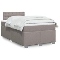 Boxspring met matras stof taupe 120x200 cm - thumbnail
