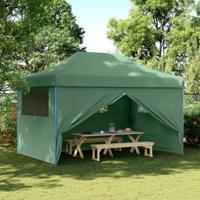 VidaXL Partytent inklapbaar pop-up met 4 zijwanden groen - thumbnail