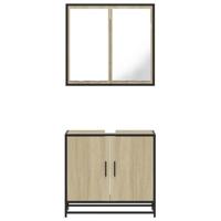 2-delige Badkamermeubelset bewerkt hout sonoma eikenkleurig - thumbnail