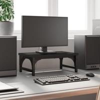 VidaXL Monitorstandaard 37x23x14 cm bewerkt hout zwart - thumbnail