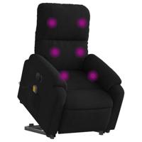 Sta-op-massagestoel elektrisch verstelbaar microvezelstof zwart - thumbnail