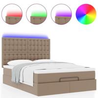 Ottoman bed met matras en LED's 140x200cm kunstleer - thumbnail