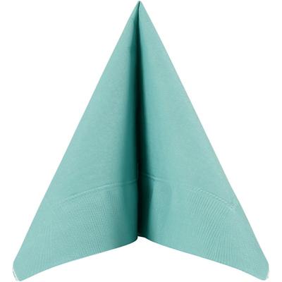 Creativ Company Servetten, witte achterkant, afm 33x33 cm, licht turquoise, 20 stuk/ 1 doos