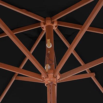 Parasol met houten paal 270 cm zwart - thumbnail