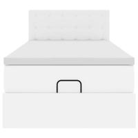 Ottomaanse bed met matras 80x200cm kunstleer wit - thumbnail