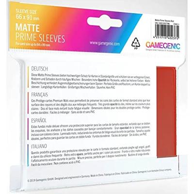 Gamegenic - Sleeves Matte Prime Red (100 Sleeves)
