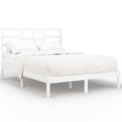 Bedframe massief hout wit 140x200 cm