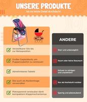 Moderne poppenstoel - Vlinders Navy Roze - thumbnail